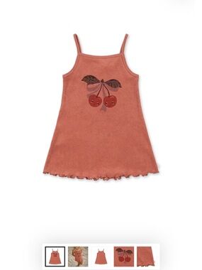 Konges Slojd Itty Strap Dress Canyon Rose Girls Rust Cherry Tank Dress 18M
